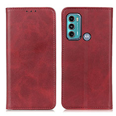 Handytasche Stand Schutzhülle Flip Leder Hülle A02D für Motorola Moto G60 Rot