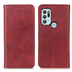 Handytasche Stand Schutzhülle Flip Leder Hülle A02D für Motorola Moto G60s Rot