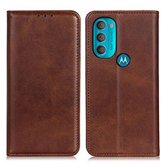 Handytasche Stand Schutzhülle Flip Leder Hülle A02D für Motorola Moto G71 5G Braun