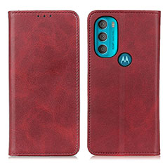 Handytasche Stand Schutzhülle Flip Leder Hülle A02D für Motorola Moto G71 5G Rot