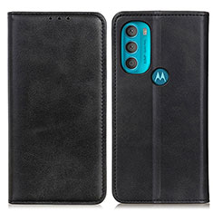 Handytasche Stand Schutzhülle Flip Leder Hülle A02D für Motorola Moto G71 5G Schwarz