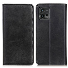 Handytasche Stand Schutzhülle Flip Leder Hülle A02D für Motorola Moto G72 Schwarz