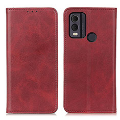 Handytasche Stand Schutzhülle Flip Leder Hülle A02D für Nokia C22 Rot