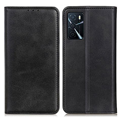 Handytasche Stand Schutzhülle Flip Leder Hülle A02D für Oppo A16 Schwarz