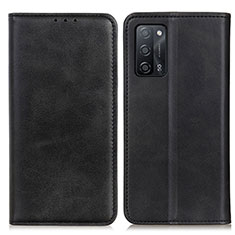 Handytasche Stand Schutzhülle Flip Leder Hülle A02D für Oppo A53s 5G Schwarz