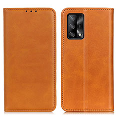 Handytasche Stand Schutzhülle Flip Leder Hülle A02D für Oppo A95 4G Hellbraun