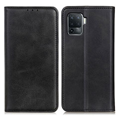 Handytasche Stand Schutzhülle Flip Leder Hülle A02D für Oppo F19 Pro Schwarz