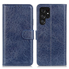 Handytasche Stand Schutzhülle Flip Leder Hülle A02D für Samsung Galaxy S23 Ultra 5G Blau