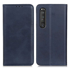 Handytasche Stand Schutzhülle Flip Leder Hülle A02D für Sony Xperia 1 III Blau