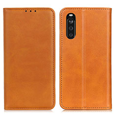 Handytasche Stand Schutzhülle Flip Leder Hülle A02D für Sony Xperia 10 III SO-52B Hellbraun