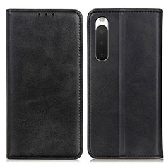 Handytasche Stand Schutzhülle Flip Leder Hülle A02D für Sony Xperia 10 IV Schwarz