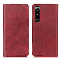 Handytasche Stand Schutzhülle Flip Leder Hülle A02D für Sony Xperia 5 III SO-53B Rot