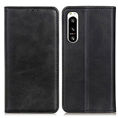 Handytasche Stand Schutzhülle Flip Leder Hülle A02D für Sony Xperia 5 IV Schwarz