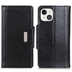 Handytasche Stand Schutzhülle Flip Leder Hülle A03 für Apple iPhone 13 Mini Schwarz