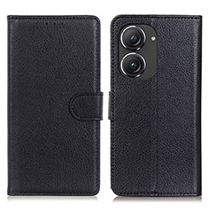 Handytasche Stand Schutzhülle Flip Leder Hülle A03D für Asus Zenfone 9 Schwarz