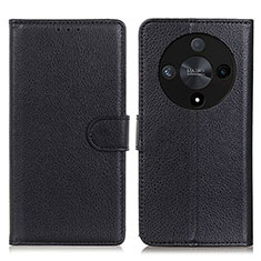 Handytasche Stand Schutzhülle Flip Leder Hülle A03D für Huawei Honor Magic6 Lite 5G Schwarz