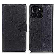 Handytasche Stand Schutzhülle Flip Leder Hülle A03D für Huawei Honor X6a Schwarz