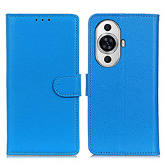 Handytasche Stand Schutzhülle Flip Leder Hülle A03D für Huawei Nova 11 Pro Hellblau