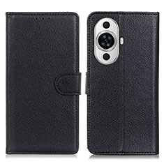 Handytasche Stand Schutzhülle Flip Leder Hülle A03D für Huawei Nova 11 Pro Schwarz