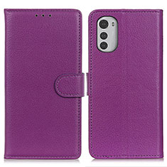 Handytasche Stand Schutzhülle Flip Leder Hülle A03D für Motorola Moto E32s Violett