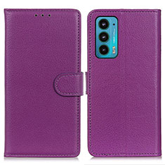 Handytasche Stand Schutzhülle Flip Leder Hülle A03D für Motorola Moto Edge 20 5G Violett