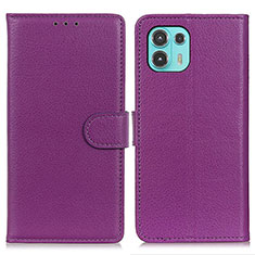 Handytasche Stand Schutzhülle Flip Leder Hülle A03D für Motorola Moto Edge 20 Lite 5G Violett