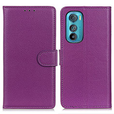 Handytasche Stand Schutzhülle Flip Leder Hülle A03D für Motorola Moto Edge 30 5G Violett