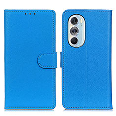 Handytasche Stand Schutzhülle Flip Leder Hülle A03D für Motorola Moto Edge 30 Pro 5G Hellblau