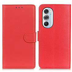 Handytasche Stand Schutzhülle Flip Leder Hülle A03D für Motorola Moto Edge 30 Pro 5G Rot