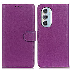 Handytasche Stand Schutzhülle Flip Leder Hülle A03D für Motorola Moto Edge 30 Pro 5G Violett