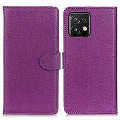 Handytasche Stand Schutzhülle Flip Leder Hülle A03D für Motorola Moto Edge 40 Pro 5G Violett