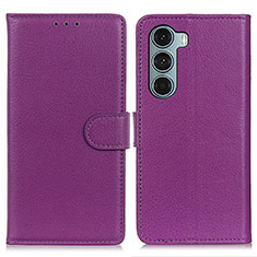 Handytasche Stand Schutzhülle Flip Leder Hülle A03D für Motorola Moto Edge S30 5G Violett