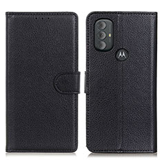 Handytasche Stand Schutzhülle Flip Leder Hülle A03D für Motorola Moto G Play (2023) Schwarz