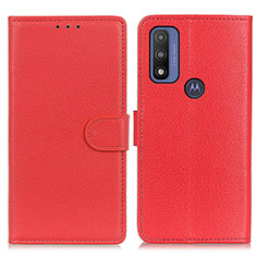 Handytasche Stand Schutzhülle Flip Leder Hülle A03D für Motorola Moto G Pure Rot