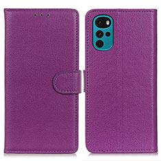 Handytasche Stand Schutzhülle Flip Leder Hülle A03D für Motorola Moto G22 Violett