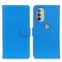 Handytasche Stand Schutzhülle Flip Leder Hülle A03D für Motorola Moto G31 Hellblau