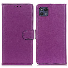 Handytasche Stand Schutzhülle Flip Leder Hülle A03D für Motorola Moto G50 5G Violett