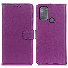 Handytasche Stand Schutzhülle Flip Leder Hülle A03D für Motorola Moto G50 Violett