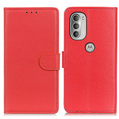 Handytasche Stand Schutzhülle Flip Leder Hülle A03D für Motorola Moto G51 5G Rot