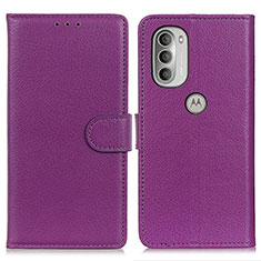 Handytasche Stand Schutzhülle Flip Leder Hülle A03D für Motorola Moto G51 5G Violett