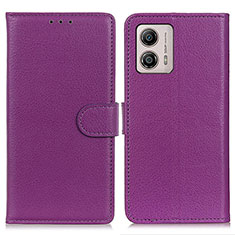 Handytasche Stand Schutzhülle Flip Leder Hülle A03D für Motorola Moto G53 5G Violett