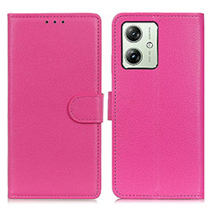 Handytasche Stand Schutzhülle Flip Leder Hülle A03D für Motorola Moto G54 5G Pink