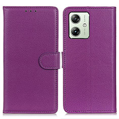 Handytasche Stand Schutzhülle Flip Leder Hülle A03D für Motorola Moto G54 5G Violett