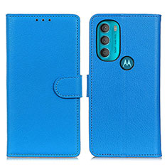 Handytasche Stand Schutzhülle Flip Leder Hülle A03D für Motorola Moto G71 5G Hellblau