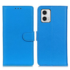 Handytasche Stand Schutzhülle Flip Leder Hülle A03D für Motorola Moto G73 5G Hellblau