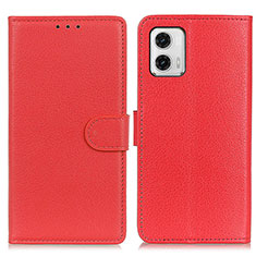 Handytasche Stand Schutzhülle Flip Leder Hülle A03D für Motorola Moto G73 5G Rot