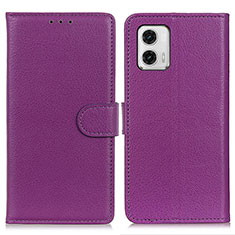 Handytasche Stand Schutzhülle Flip Leder Hülle A03D für Motorola Moto G73 5G Violett