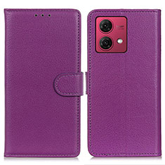 Handytasche Stand Schutzhülle Flip Leder Hülle A03D für Motorola Moto G84 5G Violett