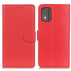 Handytasche Stand Schutzhülle Flip Leder Hülle A03D für Nokia C02 Rot