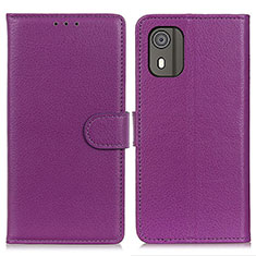 Handytasche Stand Schutzhülle Flip Leder Hülle A03D für Nokia C02 Violett